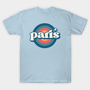 Vintage Paris Sunset Seal // Retro City Emblem for Paris, France T-Shirt